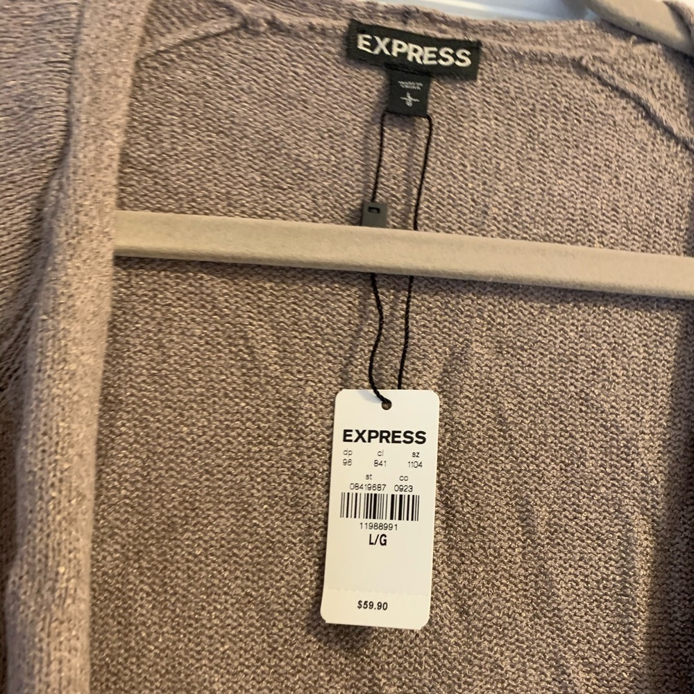 NWT! Express 3/4 length ruffle detail open sweater - Picture 2 of 6
